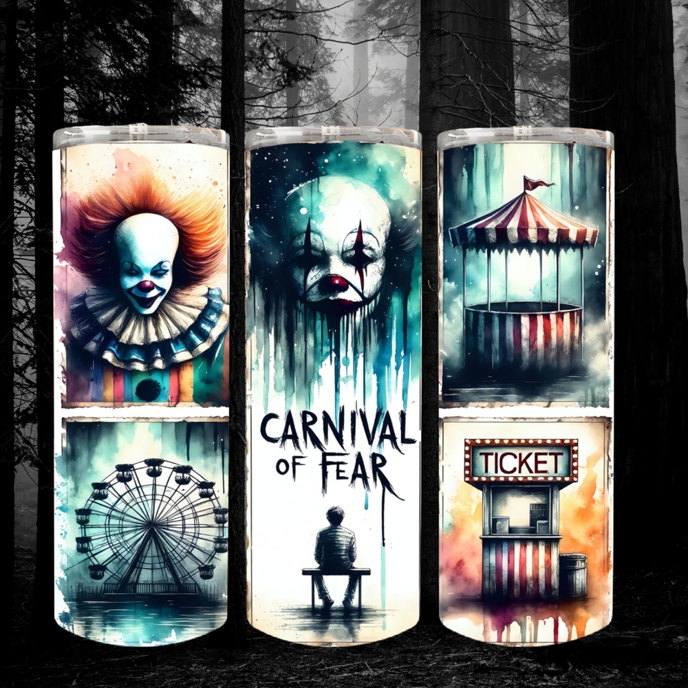 Made To Order Carnival of Fear Themed 20 Oz Tumbler
